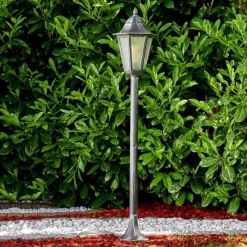 Luminaires Rustiques-hofstein Lampadaire extérieur Lignac Noir, Argenté, 1 lumière