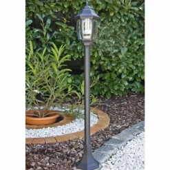 Luminaires Lucide Lampadaire extérieur Lucide TIRENO Noir, Transparent, 1 lumière