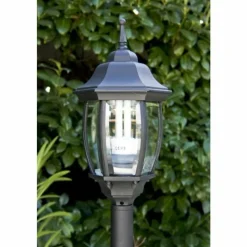 Luminaires Lucide Lampadaire extérieur Lucide TIRENO Noir, Transparent, 1 lumière