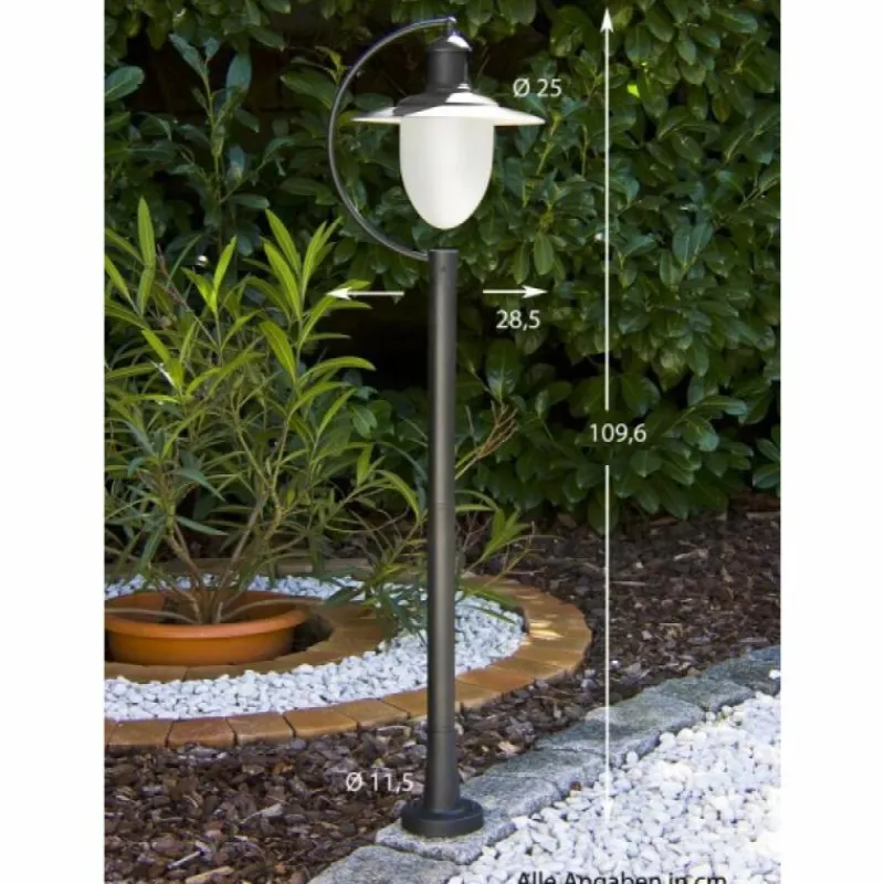 Luminaires Lucide Lampadaire extérieur Lucide ARUBA Noir, Blanc, 1 lumière