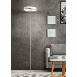 Luminaires Fabas Luce Lampadaire Fabas Luce Double LED Chrome, Blanc, 1 lumière* Éclairage Led