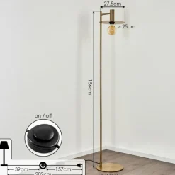 hofstein Lampadaire Faido Laiton, 1 lumière