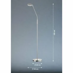 FHL easy Lampadaire Luna LED Nickel mat, 1 lumière* Éclairage Led