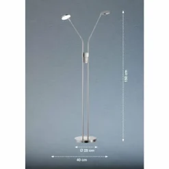 FHL easy Lampadaire Luna LED Nickel mat, 2 lumières* Lampadaires Et Lampes Sur Pied