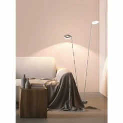 Luminaires Fischer & Honsel Lampadaire Fischer & Honsel Dent LED Nickel mat, 2 lumières* Éclairage Led