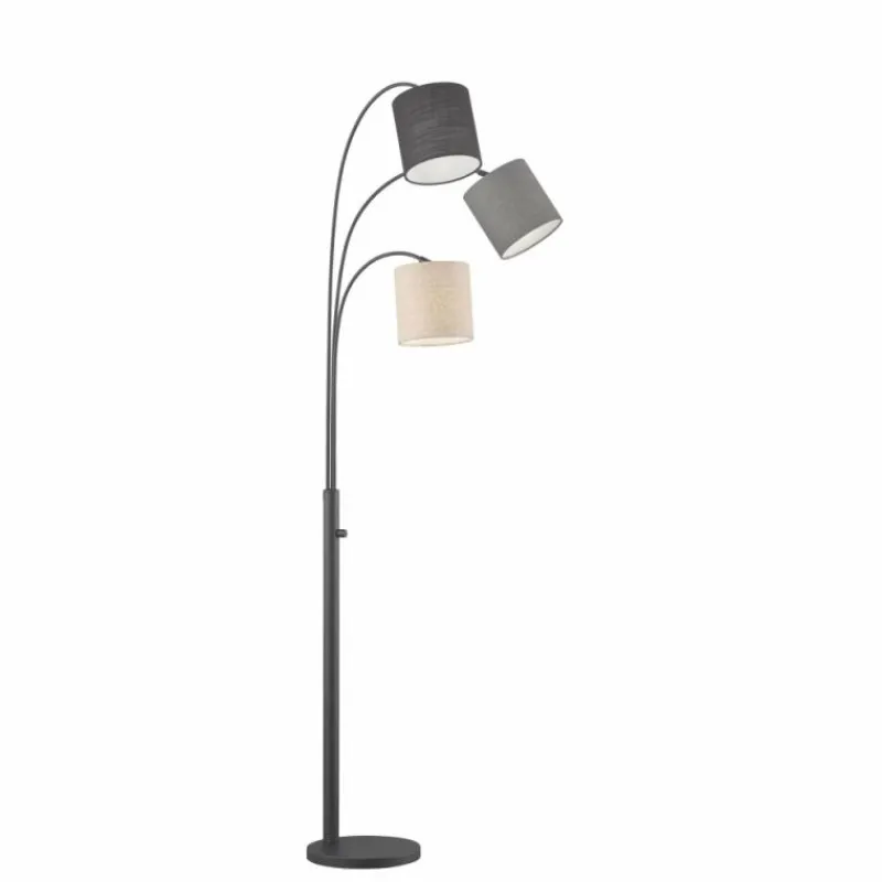 Lampes En Tissu-Luminaires Fischer & Honsel Lampadaire Fischer & Honsel Shade Noir, 3 lumières