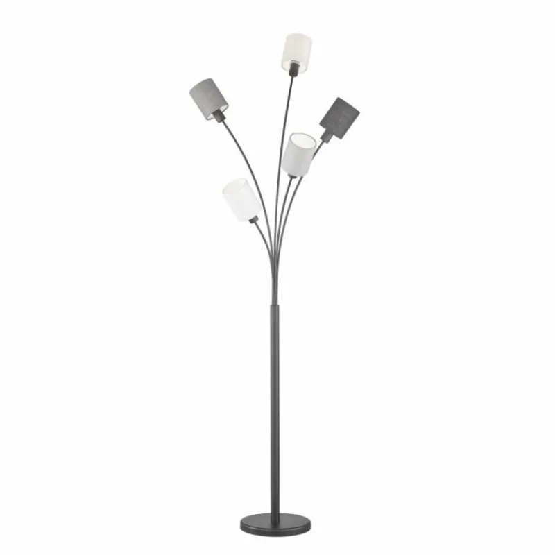 Lampes En Tissu-Luminaires Fischer & Honsel Lampadaire Fischer & Honsel Koi Noir, 5 lumières