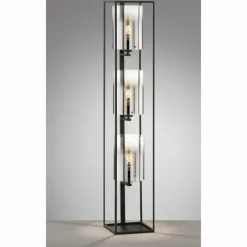 Suspension Verre Fumé-Luminaires Fischer & Honsel Lampadaire Fischer & Honsel Samu Noir, 3 lumières