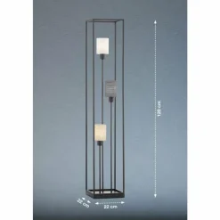 Lampes En Tissu-Luminaires Fischer & Honsel Lampadaire Fischer & Honsel Isko Noir, 3 lumières
