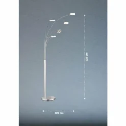 Luminaires Fischer & Honsel Lampadaire Fischer & Honsel Dent LED Nickel mat, 5 lumières* Éclairage Led