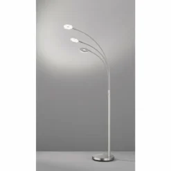 Luminaires Fischer & Honsel Lampadaire Fischer & Honsel Dent LED Nickel mat, 3 lumières* Éclairage Led