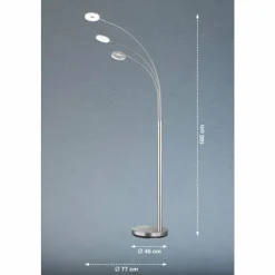 Luminaires Fischer & Honsel Lampadaire Fischer & Honsel Dent LED Nickel mat, 3 lumières* Éclairage Led