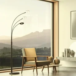 Luminaires Fischer & Honsel Lampadaire Fischer & Honsel Dent LED Noir, 3 lumières* Éclairage Led