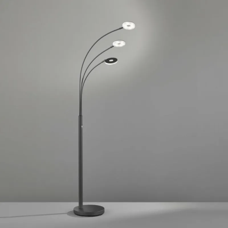 Luminaires Fischer & Honsel Lampadaire Fischer & Honsel Dent LED Noir, 3 lumières* Éclairage Led