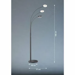 Luminaires Fischer & Honsel Lampadaire Fischer & Honsel Dent LED Noir, 3 lumières* Éclairage Led
