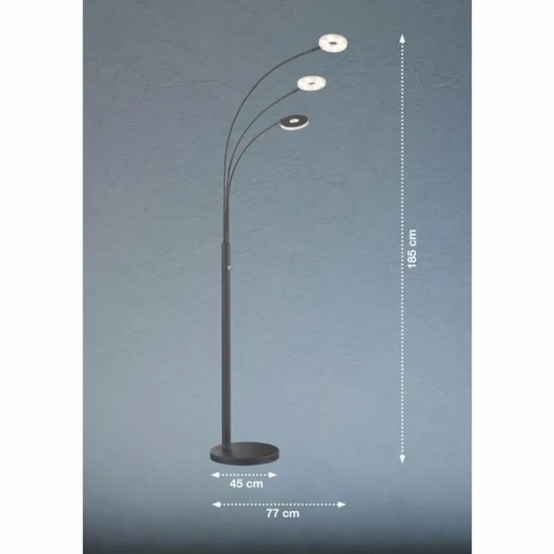 Luminaires Fischer & Honsel Lampadaire Fischer & Honsel Dent LED Noir, 3 lumières* Éclairage Led