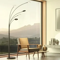 Luminaires Fischer & Honsel Lampadaire Fischer & Honsel Dent LED Noir, 5 lumières* Éclairage Led