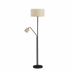 Lampes En Tissu-Luminaires Fischer & Honsel Lampadaire Fischer & Honsel Lotti Noir, 3 lumières