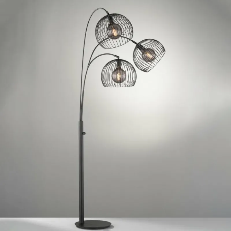 Luminaires Fischer & Honsel Lampadaire Fischer & Honsel Wire Noir, 3 lumières* Lampadaires Et Lampes Sur Pied