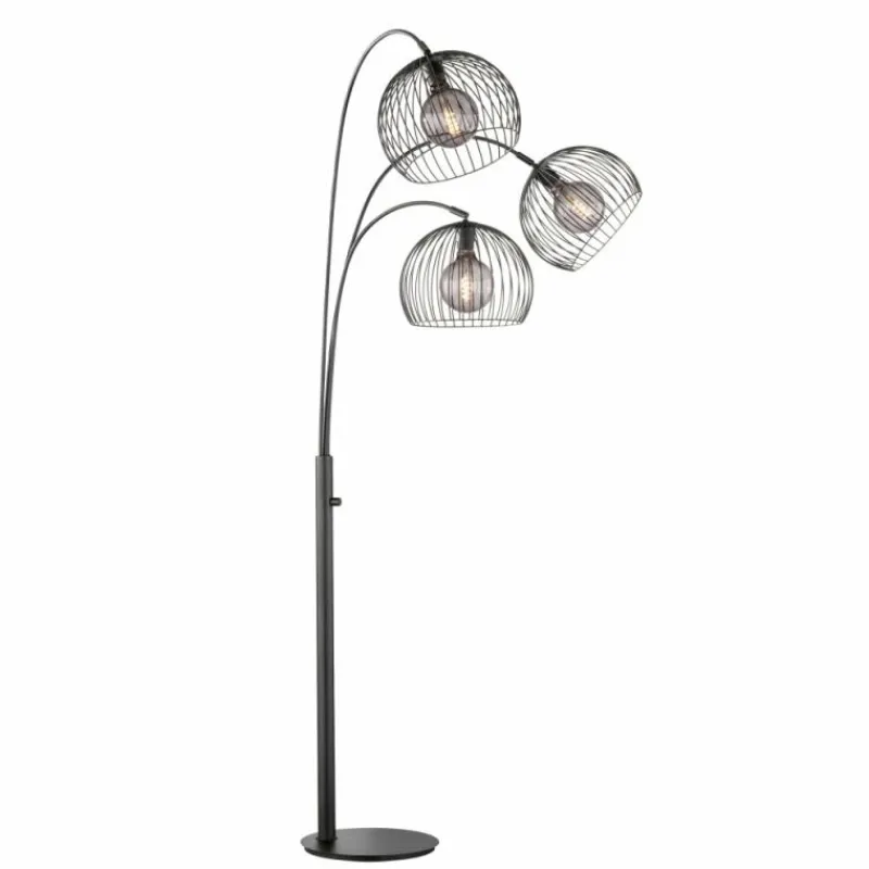 Luminaires Fischer & Honsel Lampadaire Fischer & Honsel Wire Noir, 3 lumières* Lampadaires Et Lampes Sur Pied