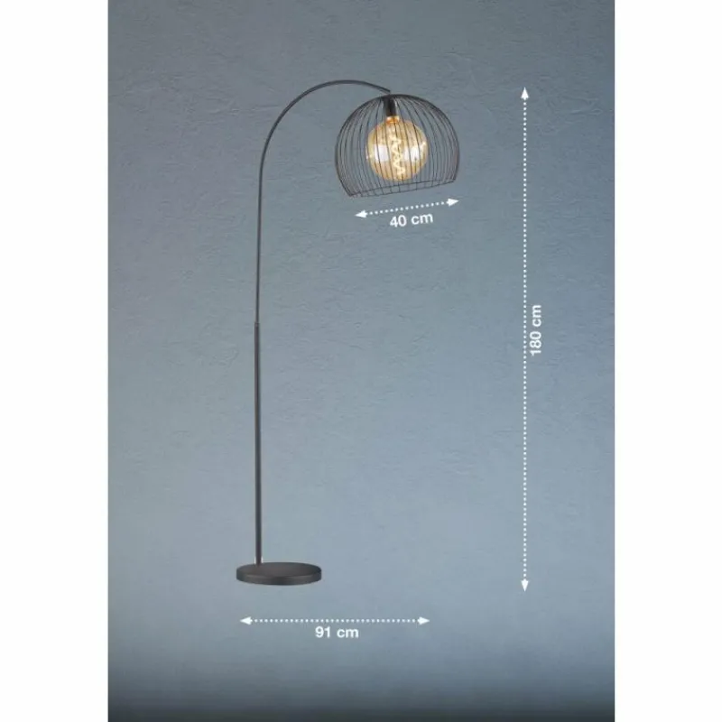 Luminaires Fischer & Honsel Lampadaire Fischer & Honsel Wire Noir, 1 lumière* Lampadaires Et Lampes Sur Pied