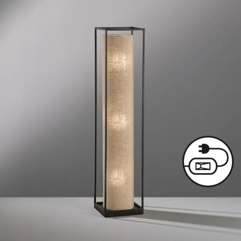 Lampes En Tissu-Luminaires Fischer & Honsel Lampadaire Fischer & Honsel Thor Noir, 3 lumières