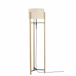 Lampes En Tissu-Luminaires Fischer & Honsel Lampadaire Fischer & Honsel SHINE-WOOD Écru, Noir, 3 lumières