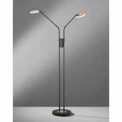 Luminaires Fischer & Honsel Lampadaire Fischer & Honsel Dent LED Noir, 2 lumières* Lampadaires Et Lampes Sur Pied