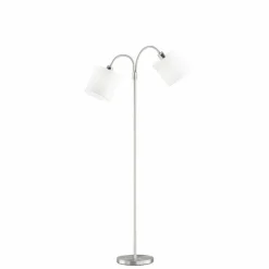 Lampes En Tissu-Luminaires Fischer & Honsel Lampadaire Fischer-Honsel Cozy Nickel mat, 2 lumières