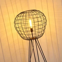 Lampes Vintages & Rétros-hofstein Lampadaire Flambeau Noir, 1 lumière