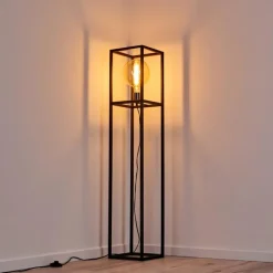 Lampes Vintages & Rétros-hofstein Lampadaire Flambeau Noir, 1 lumière