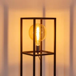 Lampes Vintages & Rétros-hofstein Lampadaire Flambeau Noir, 1 lumière