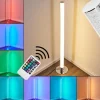 hofstein Lampadaire Flaut LED Chrome, 1 lumière, Télécommandes, Changeur de couleurs