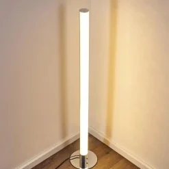 hofstein Lampadaire Flaut LED Chrome, 1 lumière, Télécommandes, Changeur de couleurs