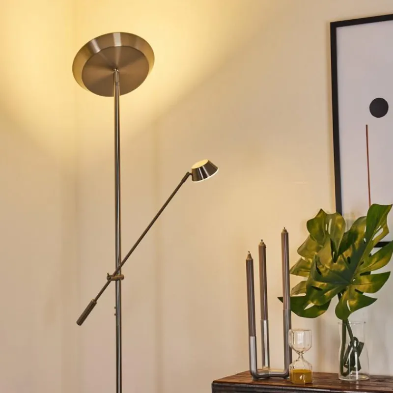 Luminaires Reality Lampadaire Florida LED Nickel mat, 2 lumières* Éclairage Led