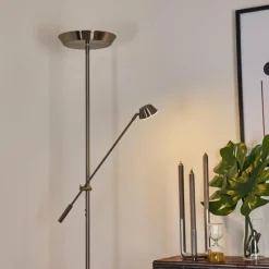 Luminaires Reality Lampadaire Florida LED Nickel mat, 2 lumières* Éclairage Led