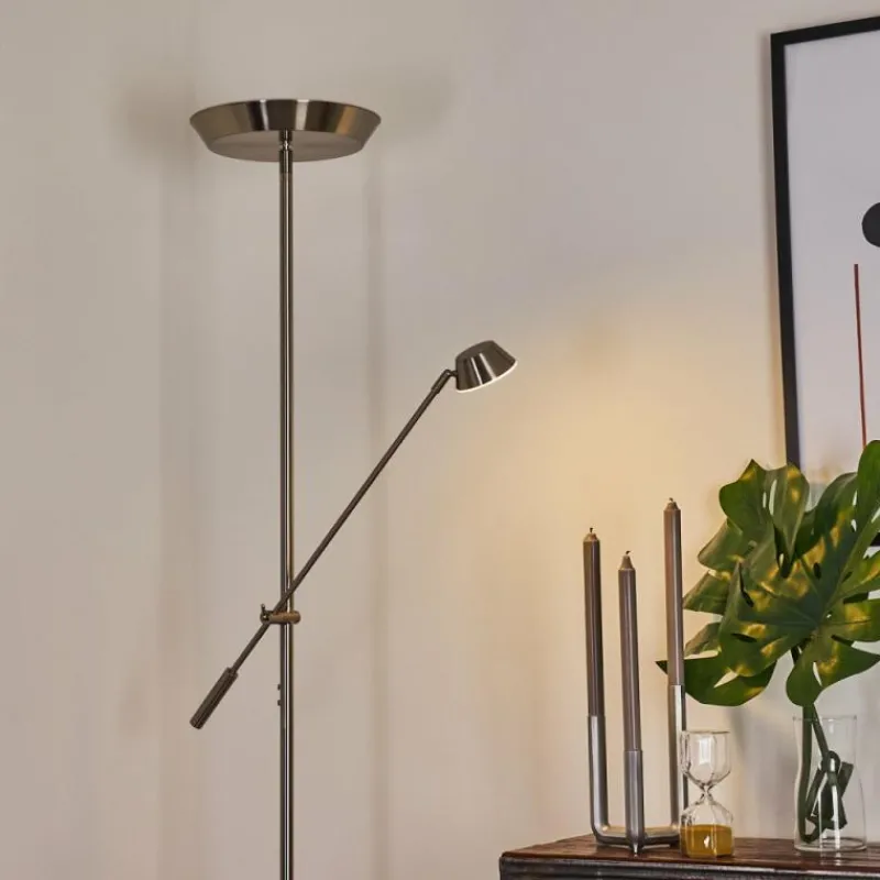 Luminaires Reality Lampadaire Florida LED Nickel mat, 2 lumières* Éclairage Led