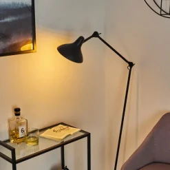 Luminaires Scandinaves-hofstein Lampadaire Fort Noir, 1 lumière