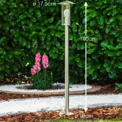 hofstein Lampadaire Fukuoka Acier inoxydable, Transparent, 1 lumière