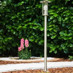 hofstein Lampadaire Fukuoka Acier inoxydable, Transparent, 1 lumière