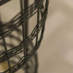 hofstein Lampadaire Gastona Nickel mat, Noir, 2 lumières