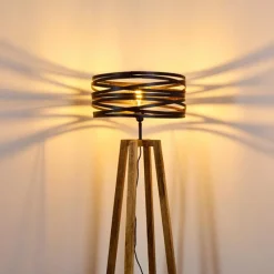 Lampes Vintages & Rétros-hofstein Lampadaire Gauley Brun, Noir, 1 lumière