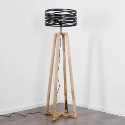 Lampes Vintages & Rétros-hofstein Lampadaire Gauley Brun, Noir, 1 lumière