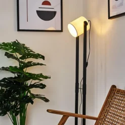 Lampes En Tissu-hofstein Lampadaire Gibraltar Noir, 1 lumière