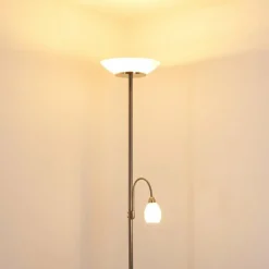 hofstein Lampadaire Gismaro Nickel mat, 3 lumières