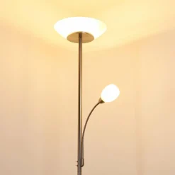 hofstein Lampadaire Gismaro Nickel mat, 3 lumières