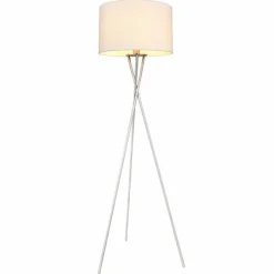 Lampes En Tissu-Luminaires Globo Lighting Lampadaire Globo AVA Nickel mat, 1 lumière