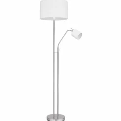 Lampes En Tissu-Luminaires Globo Lighting Lampadaire Globo AVA Nickel mat, 1 lumière