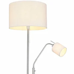 Lampes En Tissu-Luminaires Globo Lighting Lampadaire Globo AVA Nickel mat, 1 lumière