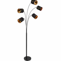 Lampes En Tissu-Luminaires Globo Lighting Lampadaire Globo BEMMO Noir, 5 lumières